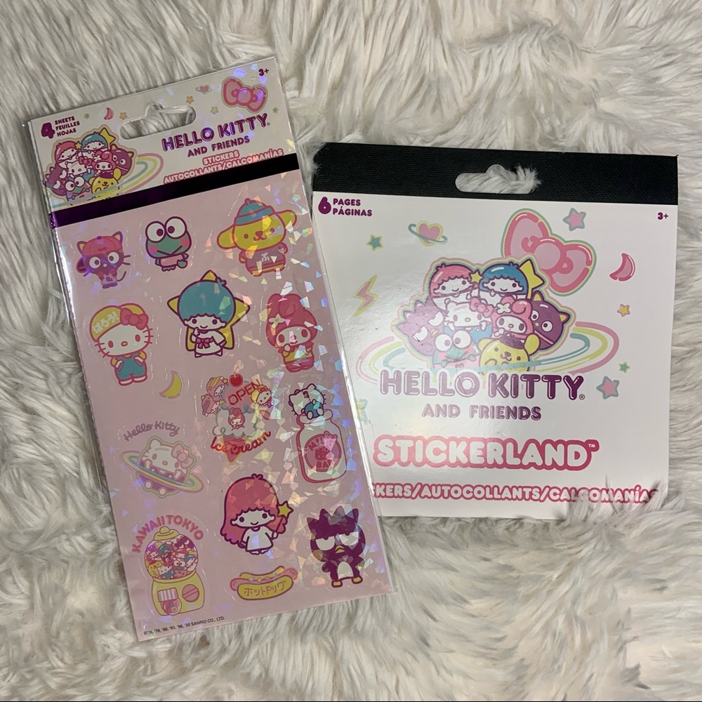 NWT Hello Kitty and Friends Sanrio Pink Sticker Sheets Pad Stickerland SandyLion